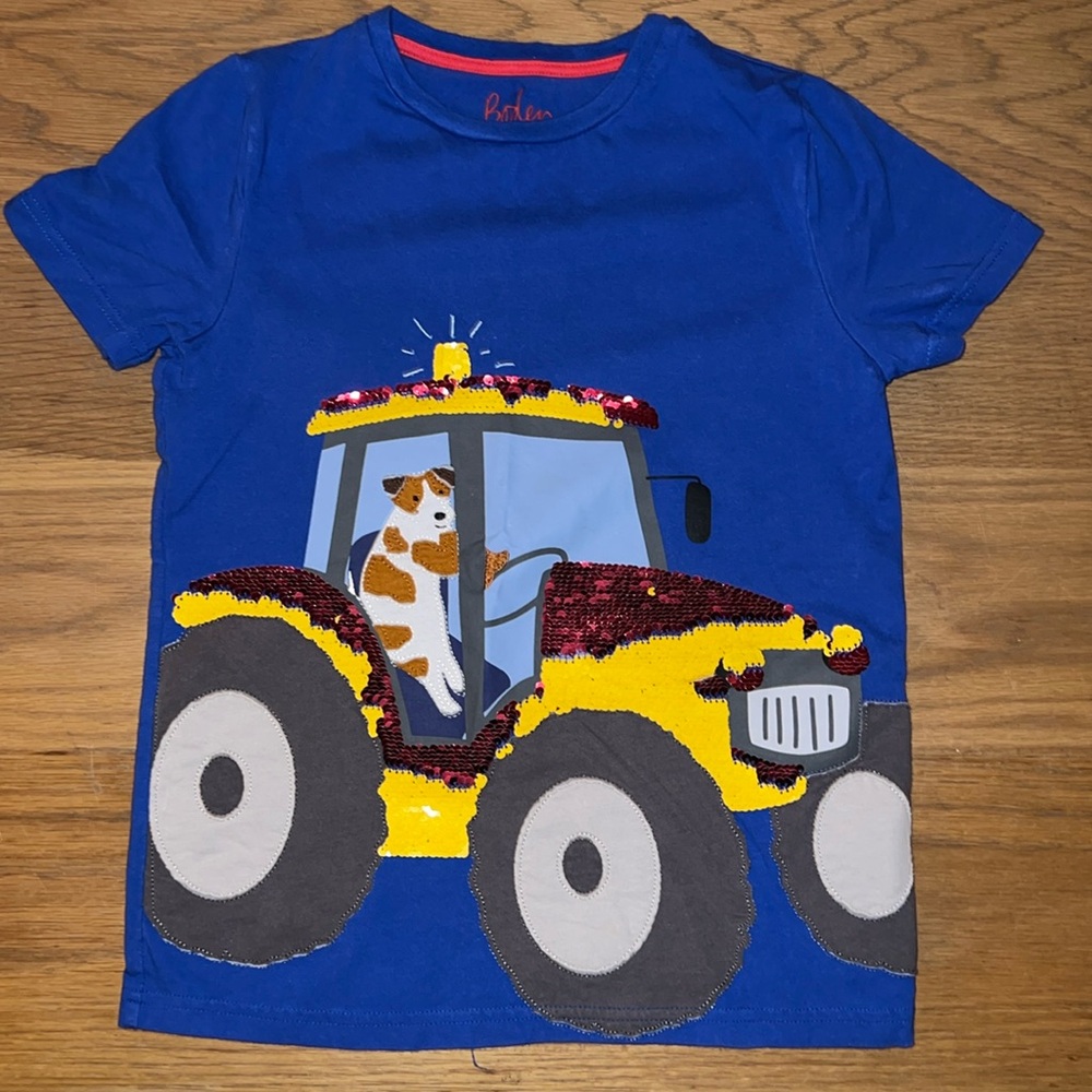 Boden boys appliqué tractor t-shirt